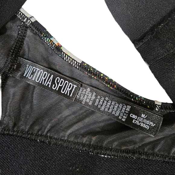 Victoria's Secret "The Player"Sports Bra,Black/White With Neon Splatter, Medium - Picture 9 of 11
